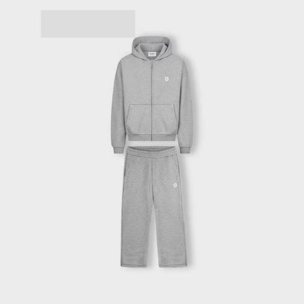 Men's Hip-Hop Hoodie And Jogger Set - Cotton Blend Casual Streetwear Two-Piece Outfit For Fall Winter (Gray, S-Xxl)_mkmklike.com