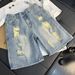 Men's Clothing Men's Summer Casual Ripped Denim Shorts Style Loose Fit Straight Leg Five Point Pants Fashionable Thin_mkmklike.com