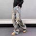 Washed And Old Jeans Men's Spring And Autumn American High Street Retro Loose Drape Wasteland Wind Dirty Dyed Long Pants_mkmklike.com