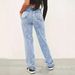 Women's Clothing Light Blue High Waist Loose Comfortable Slim Fit Fashion Straight Casual Denim Trousers_mkmklike.com