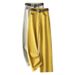 Women's Slim Fit Wide Leg Jeans High Waist Slimming Luxurious Loose Straight Leg Pants Yellow New Style for Spring And Autumn_mkmklike.com
