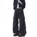 Men's Clothing Retro Deconstructed Washed Scimitar Jeans Slimming Loose Casual Straight Wide Leg Trousers For Men And Women_mkmklike.com