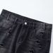 "Men's Retro Washed Blue Flared Jeans - High Street Ripped Denim With Vintage Appeal"_mkmklike.com