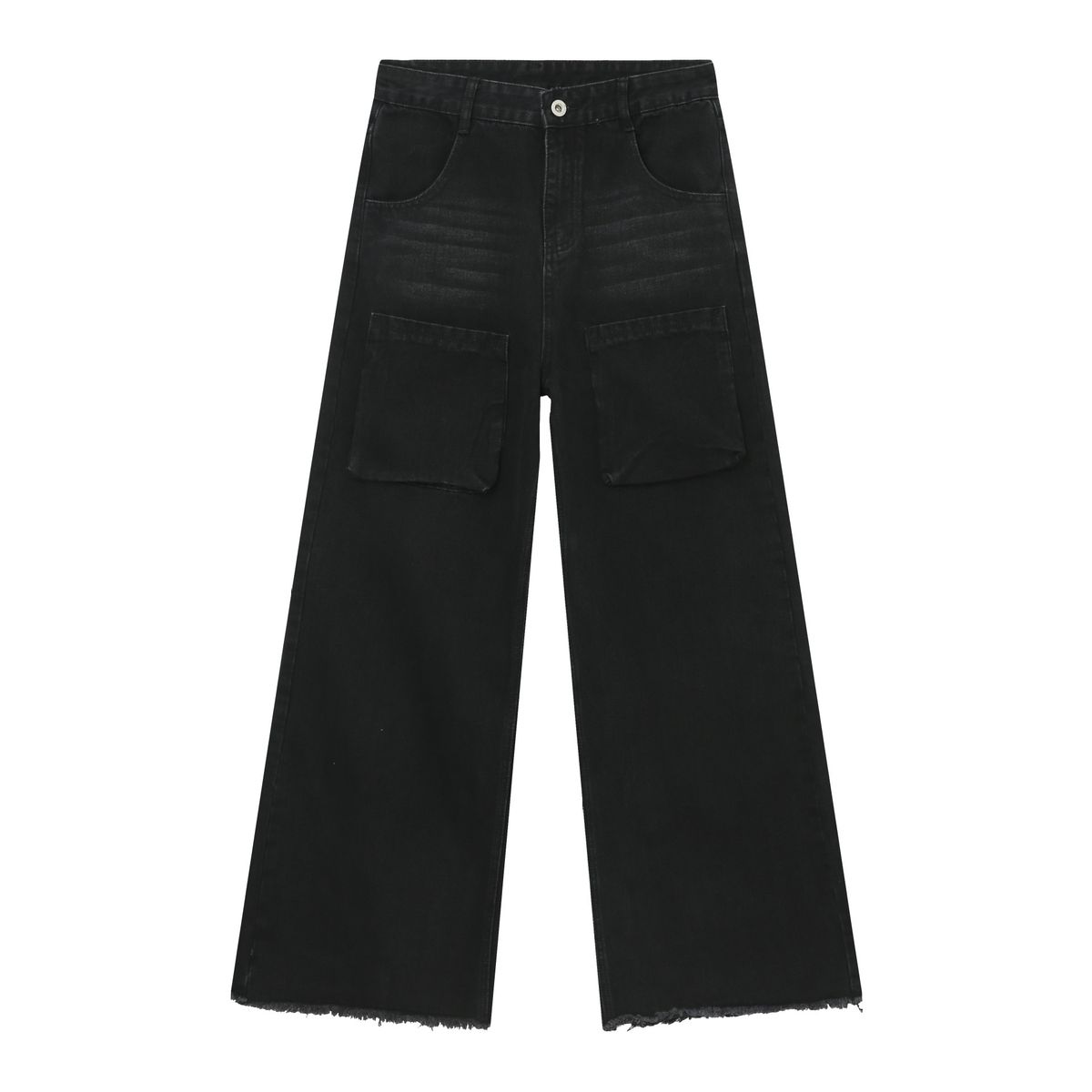 EF JEANS | 2023 New Front Pocket Design Korean Version Trendy Brand Loose Straight Wide Leg Denim Men's Overalls_mkmklike.com