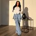 D8734 New Product On : European And American Fashion Casual Women's Jeans With Two-wear Design,_mkmklike.com