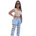 Women’s High-Waisted Distressed Jeans – Ripped Straight-Leg Denim Pants (S-2XL, Classic Blue)_mkmklike.com