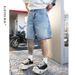 Men's Clothing Washed Loose Jeans Shorts Summer Straight All Match Casual Men's Shorts_mkmklike.com
