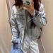 Denim Jackets & Coats Plaid Lined Thick Lambswool Quilted Denim Jacket Washed Cotton Autumn Winter 5023 Women_mkmklike.com