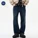 Nordmann Muqiu Men's Clothing | Trendy Brand Textured Old Money Style Bamboo Knot Pattern Jeans Men Loose Commuter Washed Stretch_mkmklike.com