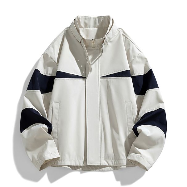 2026 New Spring Men's Casual Sports Suit Stand-up Collar Cardigan Long Sleeve Windproof Jacket Manufacturer Wholesale_mkmklike.com