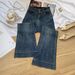 Retro Hong Kong Style Micro Jeans Women, New Spring High-Waisted Double-Buckle Slimming Loose Flare Pants For Petite_mkmklike.com
