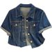 Short Sleeved Denim Shirt Jacket For Women In Summer Thin New Small Casual Loose Short Tops_mkmklike.com