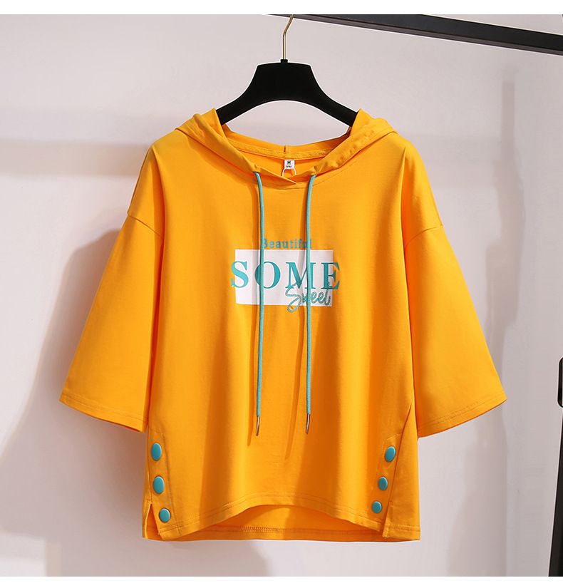 Women's Clothing 2023 Summer New Sun Protection Hooded Short Sleeve T shirt Female Student Clothes Female Loose Tops Women's Clothing Wholesale_mkmklike.com