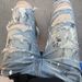 Men's Clothing Hand Painted Ink Splashed Jeans Washed And Distressed Ripped Trousers High Street Slim High Elastic Blue Diamond Bottom Plate Men_mkmklike.com