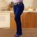 Women's Clothing Stretch Denim Jeans – High-Rise Straight Leg, Raw Hem Detail, Comfort Fit For Casual & Work (S-XXL)_mkmklike.com