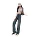 Cement Gray Wide-leg Jeans Women, Spring And Autumn, New Vintage High-waisted Slimming Straight-leg Floor-length Pants_mkmklike.com