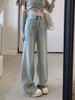 Light-colored High-waisted Wide-leg Jeans For Women 2024, Straight Loose Fit, New Spring And Autumn Slimming Style,_mkmklike.com