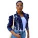 Women's Distressed Denim Jacket – Oversized Washed Cropped Streetwear Top With Raw Hem_mkmklike.com