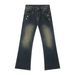Men's Clothing Retro High Street Flared Jeans For Men Loose Straight Leg Pants Button Decoration Trendy Brand_mkmklike.com