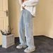 Men's High-Street Oversized Straight-Leg Jeans Drop-Crotch Cross Denim Pants for Streetwear_mkmklike.com