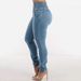 Women's Clothing New Elastic Slim Jeans Women's Button Pencil Slim High Waist Hip Trousers_mkmklike.com