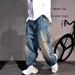 Y2k Vintage Distressed High Street Loose Fit Straight Leg Jeans For Men & Women - Comfortable Cotton Denim With Frayed Details_mkmklike.com