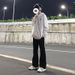 Nordmann Men's Flared Jeans American Style Vibe High Street Retro Slim Casual Autumn Winter Cool Versatile Straight Pants_mkmklike.com