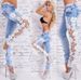 2021 Cross-Border Supply Best-Selling New European And American Sexy Lace Hollow Denim Jeans For Women_mkmklike.com