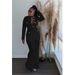 Women's Autumn Fashion Hook Lapel Long Sleeve Pants Suit_mkmklike.com