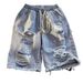 Men's Denim Shorts Ripped And Stylish Trendy Summer Inspired Splatter Paint Design_mkmklike.com