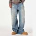 Men's Vintage Washed High Street Wide Leg Jeans With Splatter Paint Design_mkmklike.com