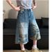 Vintage Camo Patchwork Denim Shorts – Distressed Americana Cutoffs (Unisex Relaxed Fit, 55% Polyester, Raw Hem Detail, Streetwear Essential)_mkmklike.com