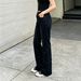 High Waisted Stretch Flared Jeans for Women Slimming Design Frayed Edges Black Platform Jeans_mkmklike.com