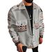 Europan And Amrican Cross-bordr Mn's Wooln Jackts, Casual Lapl Pattrnd Patchwork Tops, Tmu Forign_mkmklike.com