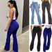 Flared Jeans, European And American Style, Butt-Lifting Slimming Pants, Women's Plus Size Long Pants For_mkmklike.com