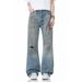 Distressed Washed High-Street Straight Jeans With Tie-Dye & Ripped Details – Urban Grunge Style For Men_mkmklike.com