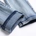 Men Snake Embroidery Jeans Holes Ripped Blue Stretch Denim Pants Slim Tapered Trousers_mkmklike.com