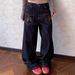 Vintage American Retro Embroidered Washed Jeans For Women – Straight Leg Wide Fit Casual Denim Pants (Black, XS-3XL)_mkmklike.com