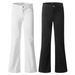 11KN American Style Slightly Flared Jeans For Women Simple Cleanfit Slimming Loose Stack Casual Slim Fit Long Pants_mkmklike.com