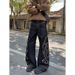 Men's Clothing Embroidered Jeans Men's Embroidered Denim Jeans High Street Loose Fit Hip Hop Straight Leg Wide Pants Casual Streetwear_mkmklike.com