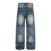 Men's High Street Style Jeans Loose Fit Retro Denim Whisker Texture Washed Feel_mkmklike.com