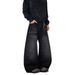 "Vintage High-Waisted Straight Jeans – Classic Black & Gray Denim For Women (S-3XL)"_mkmklike.com