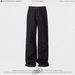 Men's Clothing Retro Design Black Wide Leg Jeans Street Loose Straight Pants Couple Trendy Men_mkmklike.com