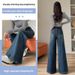 Vintage Blue Wide-leg Jeans Women's Autumn 2026 New High-waisted Loose-fitting Small Man Mopping Floor Big Horn Trousers_mkmklike.com