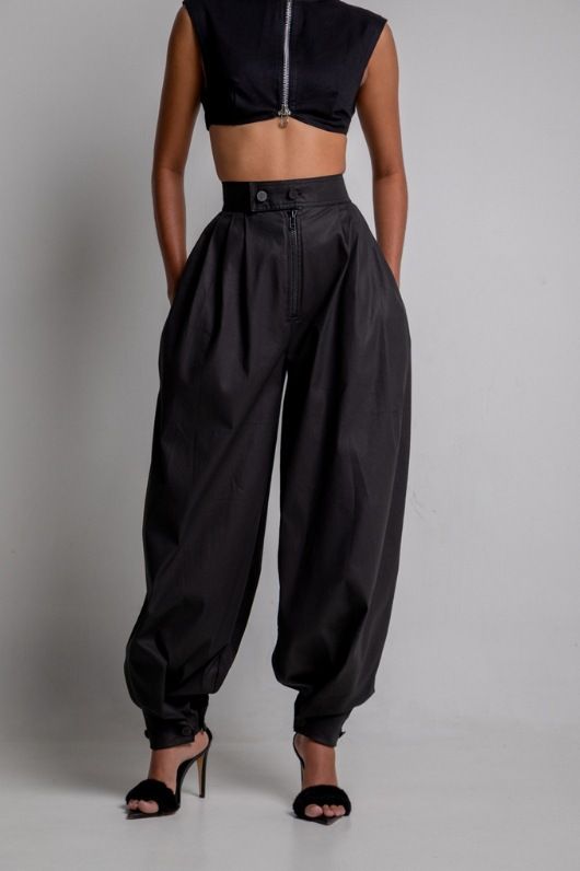 Women's High Waist Zip Ankle Jeans - Retro Relaxed Fit Casual Pants With Elastic Cuffs_mkmklike.com