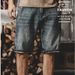 Men's Clothing Summer Thin Straight Denim Shorts Casual Ripped Five Point Trendy Loose Fit Pants_mkmklike.com