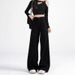 Black Wide-leg Jeans For Women, 2025 New Plus-size High-waisted, Loose-fitting, Slimming, Straight-leg, Flared,_mkmklike.com