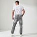 Men's Slim Fit Straight Leg Trousers Snowflake Pattern American Retro CleanFit High Street Style for Commuting_mkmklike.com