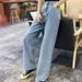Women's High Waist Wide Leg Jeans - Stretchy Comfort, Flowy Straight Fit, Classic Denim Pants For Casual & Office Wear_mkmklike.com