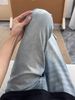 Icy Blue Washed Bootcut Jeans – Vintage-Inspired Cleanfit Denim With Subtle Flare & Distressed Details_mkmklike.com